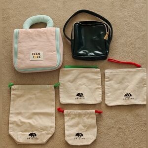 Sephora Dark Green Travel Bag, cosmetic handbag, Origins storagebags